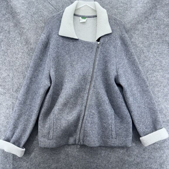 Anthropologie Womens Moto Alpaca Wool Cardigan Sz XL Gray Cabincore Luxe Lounge - Picture 2 of 14